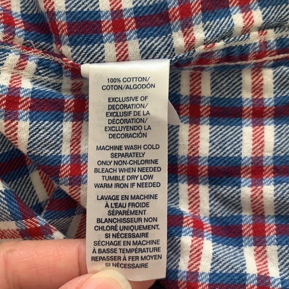 Chaps Men’s Brushed Flannel Plaid Shirt M - Picture 5 of 5